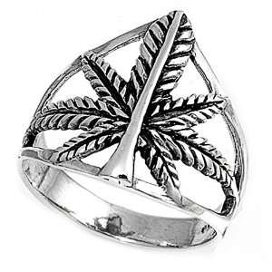   Wedding & Engagement Ring Cannabis Sativa 19MM ( Size 6 to 12) Size 6