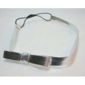  NEW Small Silver Bow Elastic Headband, Limited.: Beauty