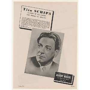  1948 Bel Canto Tito Schipa Photo Booking Print Ad (Music 