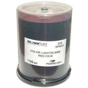  MBI 52X 80 Minute *RED ONLY* COLOR Lightscribe Direct Disc 