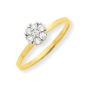 10k CZ Cluster Promise Ring: Jewelry