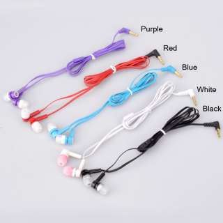   Earphone Headphones Flat Cable Design for iPhone ipod  Mp4  