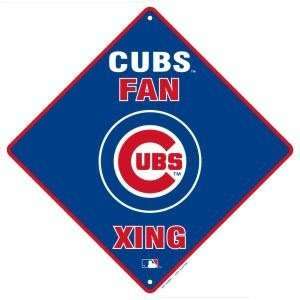 MLB Baseball 12 x 12 Metal Fan Xing Sign   Chicago Cubs:  