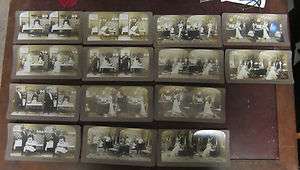 ANTIQUE RISQUE STEREOSCOPE CARDS 1901  SET OF 14 GRIFFITH&GRIFFITH 