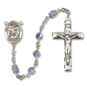  St. Michael the Archangel Light Saphire Rosary: Jewelry