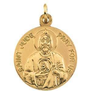  St. Jude Medal 18mm   14k Yellow Gold Jewelry