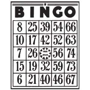  Bingo Card Wood Mounted Rubber Stamp: Kitchen & Dining