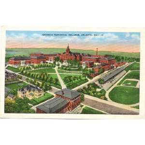 1940s Vintage Postcard   Georgia Technical College   Atlanta Georgia