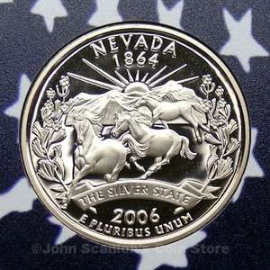2006 S Nevada State Quarter   Gem Proof Deep Cameo (Clad)  