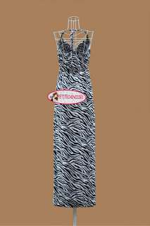 Maxi Dress Zebra Trendy Evening Dress S M SL089N  