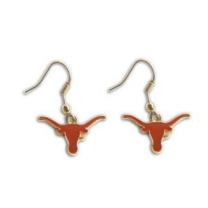  Texas Longhorns Dangle Logo Earring Set Ncaa Charm: Sports 