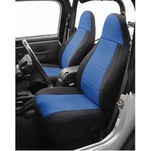   Black / Blue Front Seat Cover for Jeep Wrangler 4 Door 07: Automotive