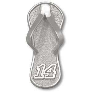 Tony Stewart 1 Driver Number 14 Flip Flop Pendant   Sterling Silver 