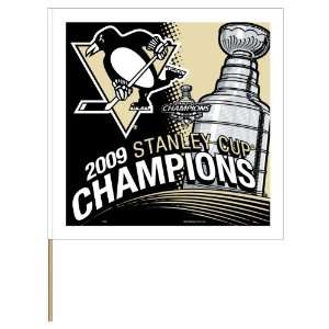 Stanley Cup Champions 09 Penguins 16 x 17 Stick Flag 