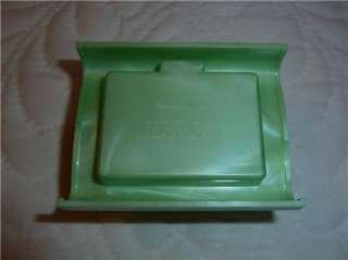   Art Deco Clear & Green Plastic Ring Box Display Case  Dennison,USA