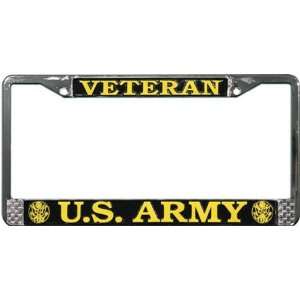  US Army Veteran License Plate Frame (Chrome Metal 
