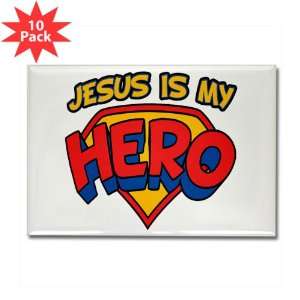  Rectangle Magnet (10 Pack) Jesus Is My Hero Everything 