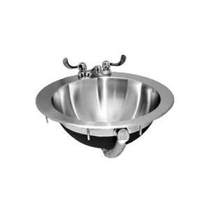 Just Round Bowl Lavatory Topmount Stainless Steel Sink With Overflow 