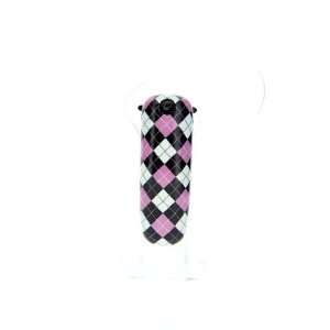   Bluetooth Headset   Pink and Black Squares Cell Phones & Accessories