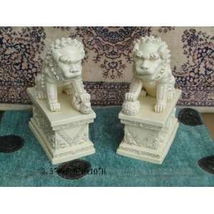   Chinese Lucky Foo Dogs High Quality White Porcelain: Home & Kitchen