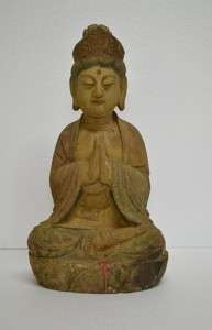 Asian Chinese Carved Wood Buddha Figure Statue JUN22 03  