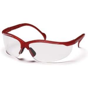 Pyramex Venture II Safety Glasses   Clear Lens, Maroon Frame SMM1810S 