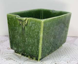 Imperial Art Pottery Green Spatter Rectangular Planter/Flower Pot 