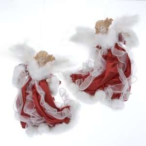  Club Pack of 12 Red and White Flying Angel Christmas 