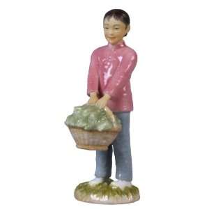  5.75 inch Porcelain Figurine Oriental Youth with Harvest 