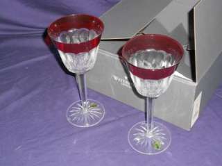 Pair of WATERFORD CRYSTAL SIMPLY RED GOBLETS New in Box  