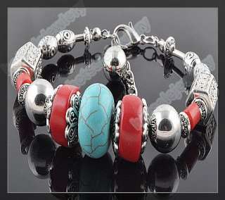 wholesale lots 12p Turquoise Cora Tibetan silver tone Bracelets A 