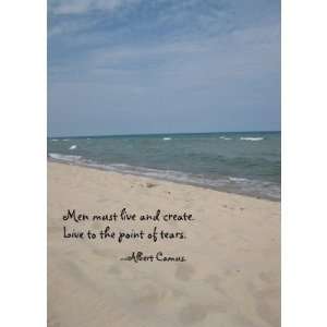    Beach Birthday Card with Albert Camus Quote