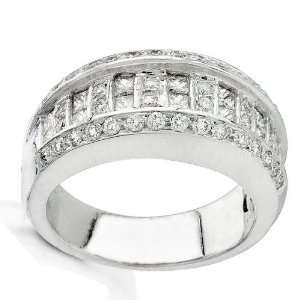   00cttw Fancy Deep Channeled Round and Princess Diamond Ring Jewelry