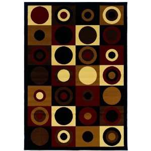 Home Fashions Design Charbel Black Target Pattern Contemporary Rug 