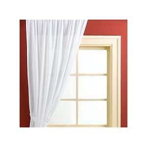  White Cotton Voile Curtains, Set of 2