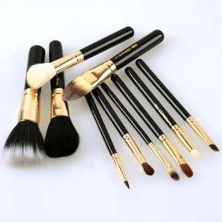 Hot! 10 pcs Makeup Brush Cosmetic Brushes Set With 2 Waterproof PVC 