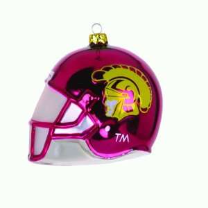 Pack of 2 NCAA Southern California Trojans Glass Helmet Christmas 