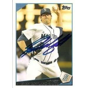  Ryan Rowland Smith Signed Mariners 2009 Topps Card 
