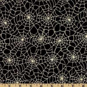   Boo Bears Spider Webs Black Fabric By The Yard: Arts, Crafts & Sewing
