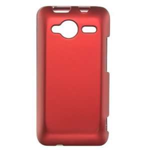 : RED Hard Rubber Feel Plastic Cover Case for HTC Evo Shift 4G + Car 