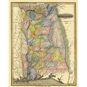  STATE OF ALABAMA (AL) BY FIELDING LUCAS 1823 MAP