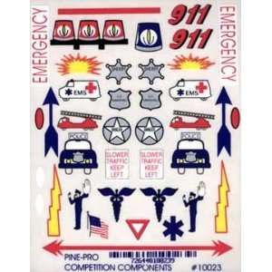 Pine Pro Stick On Decal Emergency Vehicles Toys & Games