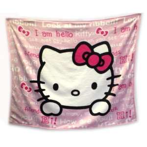  Hello Kitty Coral Fleece Blanket with Button on the Edge 
