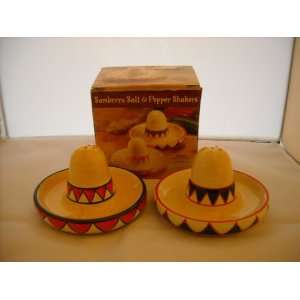  Sombrero Salt & Pepper Shakers New With Box: Kitchen 