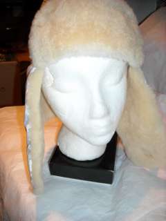 UGG Australia Snowbird Trapper Shearling Hat O/S Ivory  