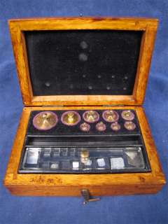 Vintage Chemist Calibration Weight Set Wood Box Germany  