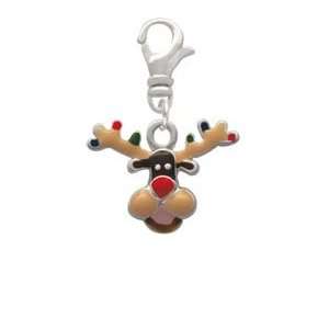  Reindeer with Christmas Lights Clip On Charm Arts, Crafts 