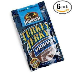 Pioneer Turkey Jerky, 3.5 Ounce Bags (Pack of 6)  Grocery 