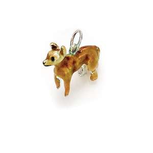 Sterling Silver Enamel 3 D Chihuahua Charm or Pendant  