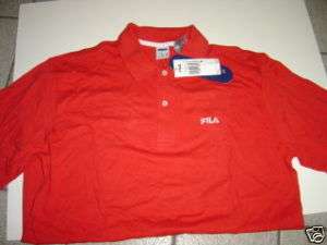 NEW MENS FILA S/S RED POLO SHIRT SIZE M  